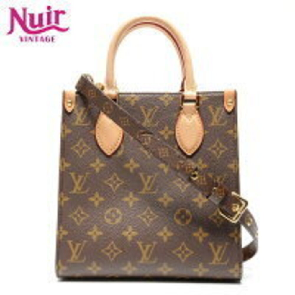Louis Vuitton Monogram Sac Plat Handbag Brown